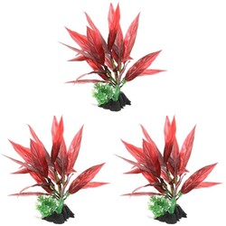  Set of 3 Künstliche Aquarium Pflanzen Aquarienpflanzen Lebendiges Aquariumdekor