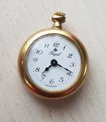 Royal Swiss Vintage Kettenuhr Anhängeruhr Uhr / Veilchen - Motiv / defekt