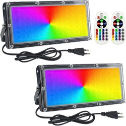 50W RGB LED Fluter Außen Strahler Flutlicht Scheinwerfer Garten Wetterfeste