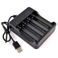 4 fach Ladegerät USB für 1 - 4 x Lithium - Ionen Akku Batterie 3,7 - 4,2 V