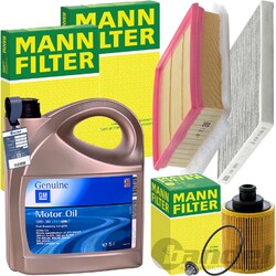 MANN INSPEKTIONSPAKET passend für OPEL CORSA D 1.3CDTI BIS 2011+ORIGINAL 5W30 ÖL