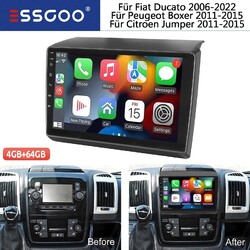 DAB+ 4+64G Android 14 Autoradio GPS Für Fiat Ducato Peugeot Boxer Citroen Jumper