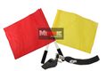 Plain Linesman Flagge Set mit Acme Schlüsselband & schwarz Pfeife Fußball Rugby Hockey