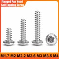 Blechschrauben Linsenkopf Mit Flansch M1.7 M2 M2.2 M2.6~M4 Edelstahl A2 Schraube