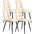Esszimmerstühle 4er Set Samt Polsterstuhl Küchenstühle Wohnzimmerstuhl Beige