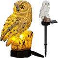 LED Solar Gartenstecker EULE warm weiß - 45 x 35 cm - Deko Leuchte Garten Figur