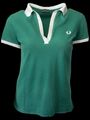 FRED PERRY Damen Casual Poloshirt Stretch Grün V- Neck Gr.L