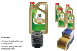 FEBI Inspektionspaket 9L Castrol EDGE Titanium FST 5W-30 LL für Audi A6 Avant