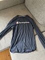 Champion Herren Crewneck Longsleeve Shirt  Printlogo-Schriftzug Größe M