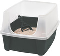 Katzenklo mit Schaufel Katzentoilette mit Rand Katzen offene WC grau Jumbo