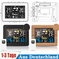 Digitale Wecker Wetterstation Funk Farbdisplay Thermometer Innen-Außensensor Uhr