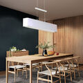 LED Hänge Lampe Flur Zug Pendel Decken Chrom Leuchte Stoff Höhe verstellbar weiß