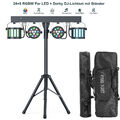 Dj Licht Set mit Stativ und Fernbedienung LED PAR + Derby DJ Lichteffekte Tasche