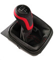 FÜR VW GOLF 5 6 EOS SCIROCCO SCHALTSACK ALCANTARA SCHALTKNAUF ROT 5 GANG DSX2