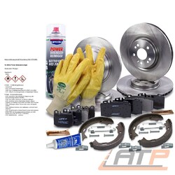 BREMSSCHEIBEN + BREMSBELÄGE BREMSKLÖTZE VORNE+HINTEN FÜR MERCEDES M-KLASSE W163#INKL. BREMSBACKEN/REINIGER/HANDSCHUHE/KUPFERPASTE#