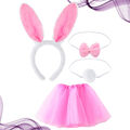 Bunny Kostüm Set: 4-teilig, Ohren, Nase, , rosa Tutu. Ideal für Ostern.