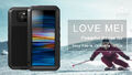 LOVE MEI Metall Gorilla Glas Wasserdicht Outdoor Hülle Case Cover f Sony Xperia
