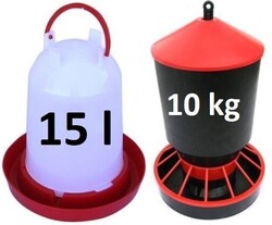 Futterautomat Futterspender Tränke Set für Geflügel Hühner