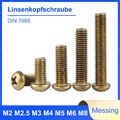 DIN 7985 Messing Linsenkopfschraube mit Kreuzschlitz M2 M2.5 M3 M4 M5 M6 M8