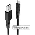 LINDY USB-Kabel USB 2.0 Apple Lightning Stecker, USB-A Stecker 2.00 m Schwarz