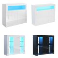 LED Sideboard Kommode mit Beleuchtung Anrichte Standschrank Wohnzimmer Hochglanz