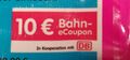 10 Euro Bahn Gutschein 10 € DB eCoupon bis 16.09.2022 +BLITZVERSAND in Minuten+