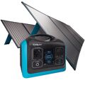 Tragbare Powerstation 600Wh mit 2x100W Solarpanels Generator Stromspeicher Akku