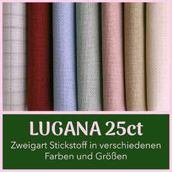 Zweigart LUGANA Stickstoff Evenweave 25ct | Verschiedene Farben | 10 Stiche/1cm