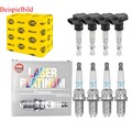 4x HELLA Zündspule +4x NGK Zündkerze Laser Platinum passend für Audi A5 8T3