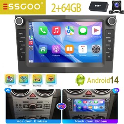 DAB Carplay  Android14 Autoradio KAM Für Opel Astra H Corsa C D Vectra Zafira B