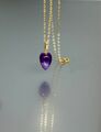 Silber Engelsblau Träne Anhänger Halskette 16 " Kette Amethyst Lila Herz