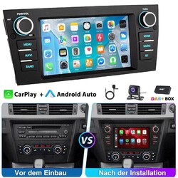 DAB+ 32G Carplay Für BMW 3er E90 E91 E92 E93 Android 14.0 Autoradio KAM GPS Navi