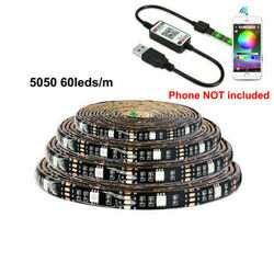 RGB LED Stripe Streifen USB TV Hintergrundbeleuchtung Lichtband Musik Band 1m-5m