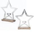 2er Stern Dekoaufsteller Dekoobjekt Silber Star 1