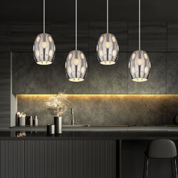 Esszimmerleuchte Pendellampe Hängeleuchte Lampe 4 Flammig Kristalle klar H 120cm