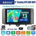 DAB+ Für Smart Fortwo 451 2011-2015 64G Carplay Autoradio Android 13 GPS Nav Kam