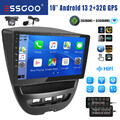 Carplay Autoradio Android 13 GPS +KAM MIK Für Peugeot 107 Citroen Aygo Toyota C1