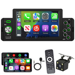5" Autoradio 1Din Wireless Apple Carplay Android Auto Touchscreen Bluetooth +Kam