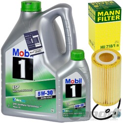 MANN ÖLFILTER + MOBIL 1 ESP 5W30 ÖL passend für OPEL ASTRA G VECTRA B+C ZAFIRA A