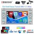DAB+ Android 14 64G Autoradio Carplay GPS Für Ford Focus C S Max Transit Fiesta