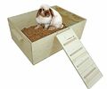Buddelkiste Hasen Kaninchen XL Wühlbox Nager Sandbad Naturholz Elmato *Neu*