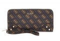 GUESS DIDI Large Zip Around Brown Logo, Damen-Geldbörse Portemonnaie Wallet