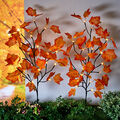 LED Garten Stecker Herbst Laub warm weiß - 2er - Deko Beleuchtung Batterie Timer