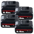 4X Für Einhell Power X-Change 5.5 Ah Akku 18 V Lithium Ionen PXC Ersatzakku LED