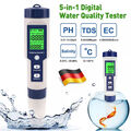 5 IN 1 Digital Wasser Qualität Tester Stift EC Ph Salzgehalt Temp Meter/Finder.