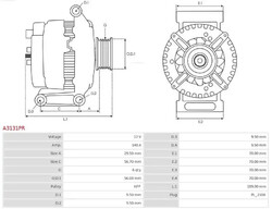 Lichtmaschine mit Freilaufriemenscheibe A3131PR AS-PL für AUDI SEAT SKODA VW