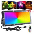 2x 50W LED Fluter Außen Strahler RGB Scheinwerfer Flutlicht Mit Fernbedienung
