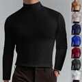 Herren Slim Fit Pullover Rollkragen Sweatshirt Langarmshirt Unterhemd Thermohemd