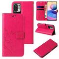 Handy Tasche für Xiaomi Redmi Note 10 5G Handyhülle Blumen Buch Cover Case Pink