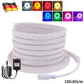 Neon LED Strip Streifen 12V 0.5-5M 2835 Flex Lichtband Sschlauch Warmweiß Außen